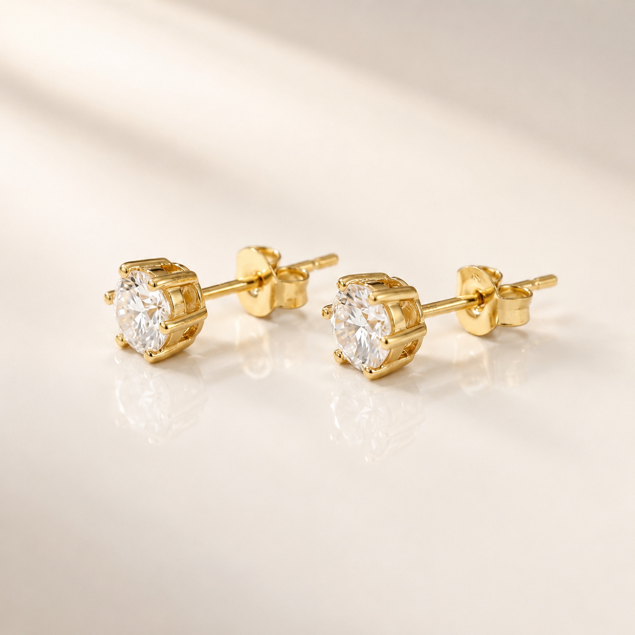 Twin Radiance 18K Yellow Gold Lab-Grown Diamond Stud Earrings