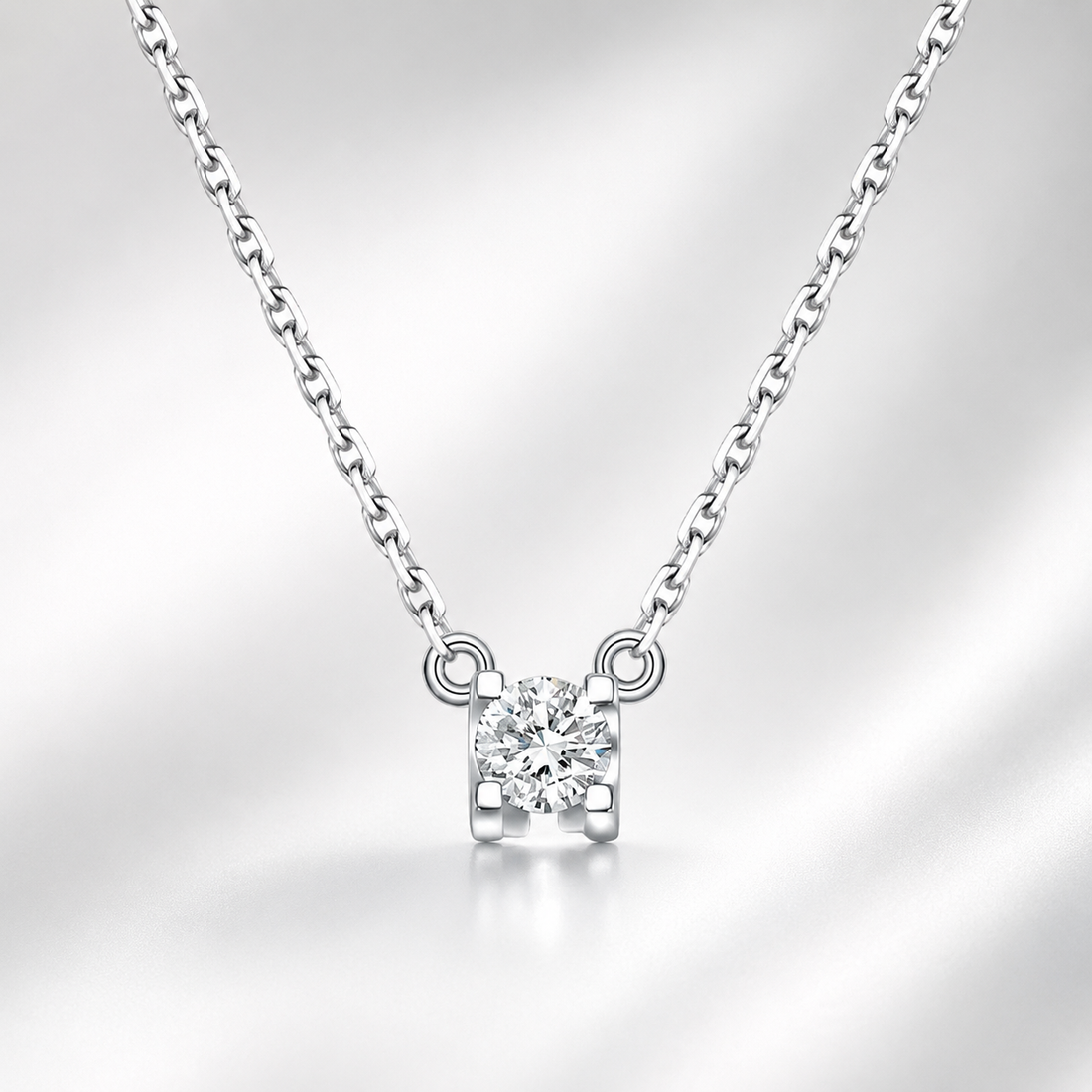 Radiant Heart S925 Silver White Diamond Pendant Necklace