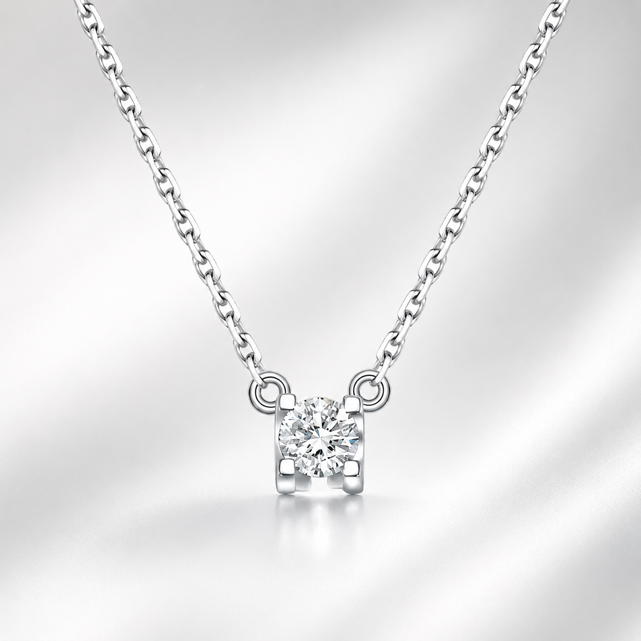 Radiant Heart S925 Silver White Diamond Pendant Necklace