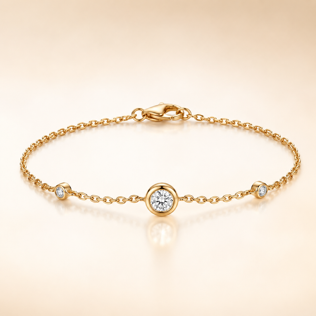 Radiant Light 18K Yellow Gold Lab-Grown Diamond Bracelet