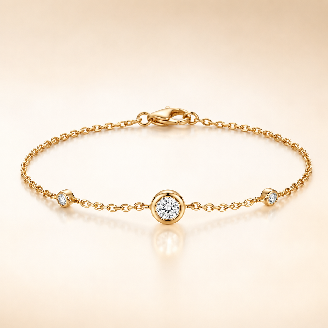 Radiant Light 18K Yellow Gold Lab-Grown Diamond Bracelet