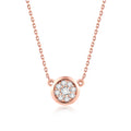 Blossom Heart 18K Rose Gold White Diamond Necklace