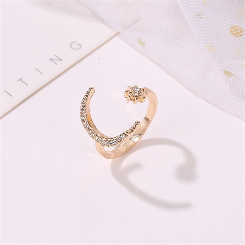 Sparkling Moon Open Ring