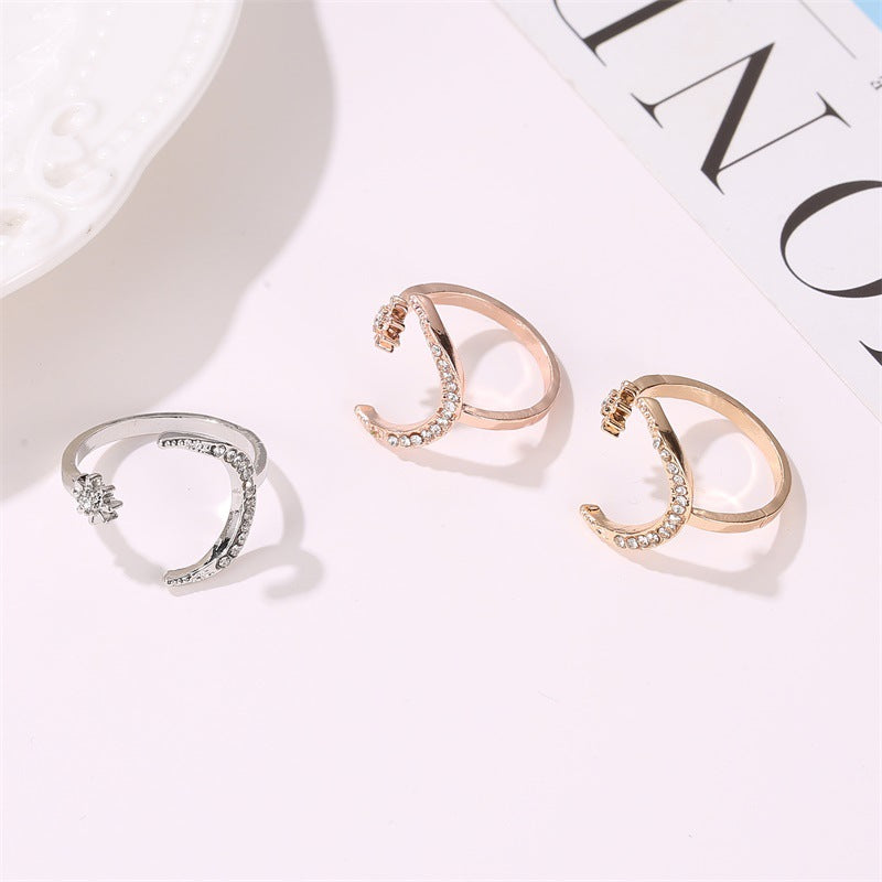 Sparkling Moon Open Ring