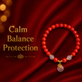 Faceted Red Sand Peace Bracelet