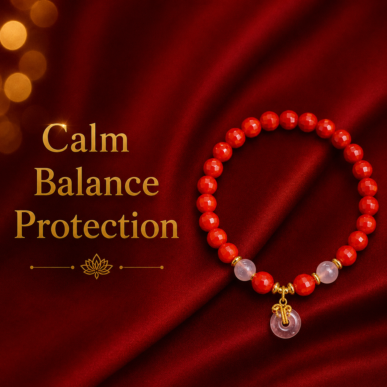 Faceted Red Sand Peace Bracelet