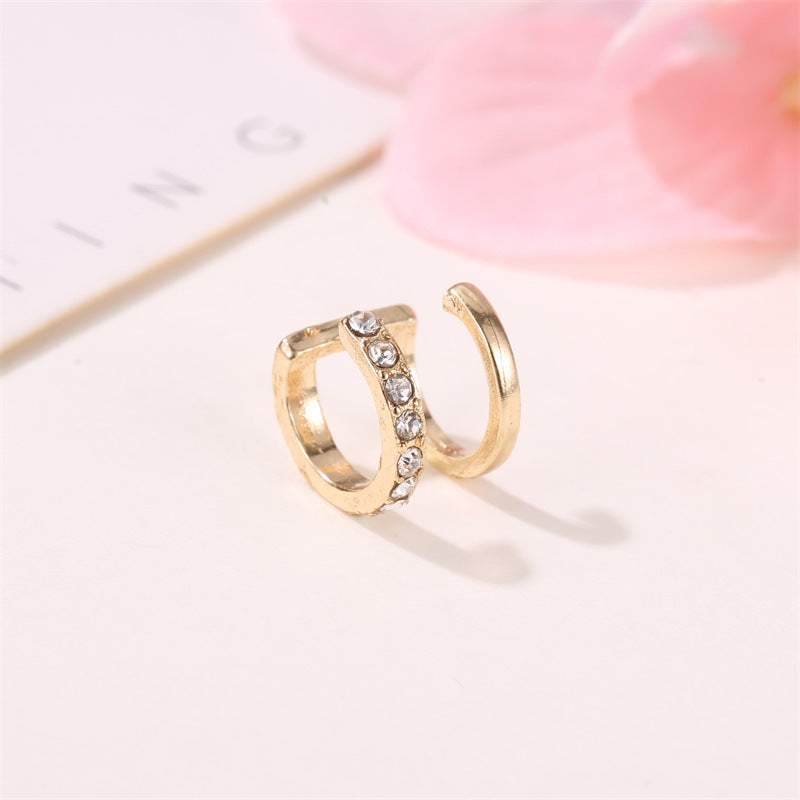 Crystal Double Hoop Ear Cuff Earrings