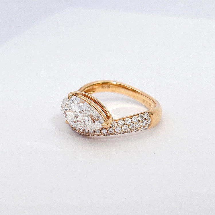 Radiant Love 1.5ct D-VVS2 Diamond 18K Rose Gold Ring