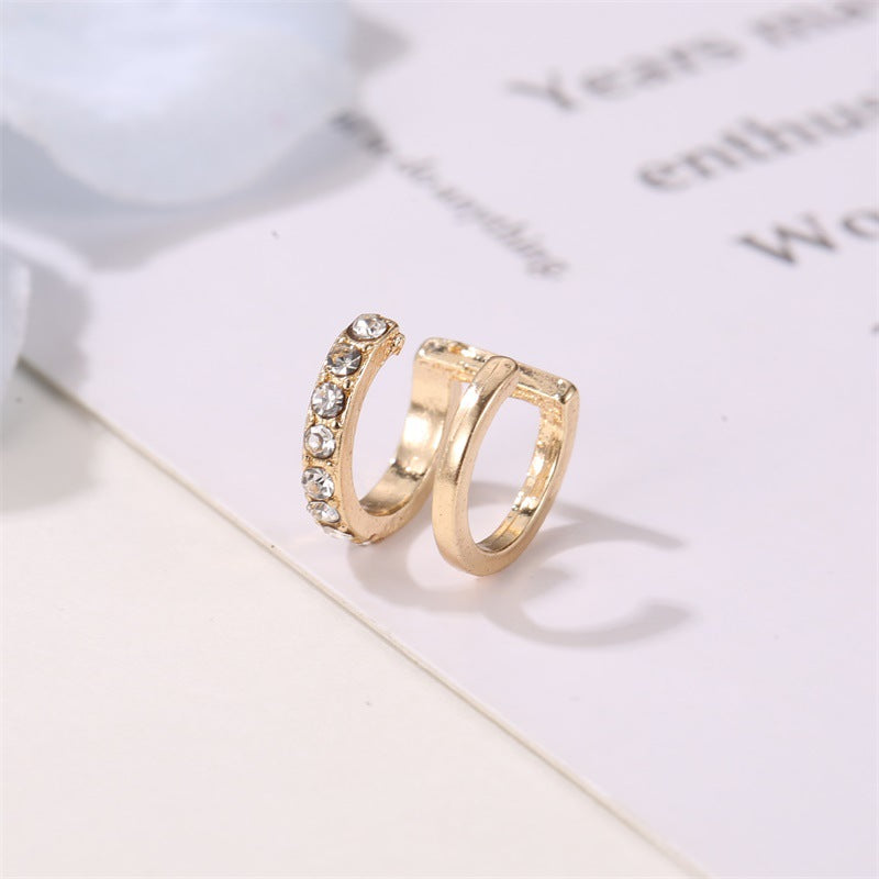 Crystal Double Hoop Ear Cuff Earrings