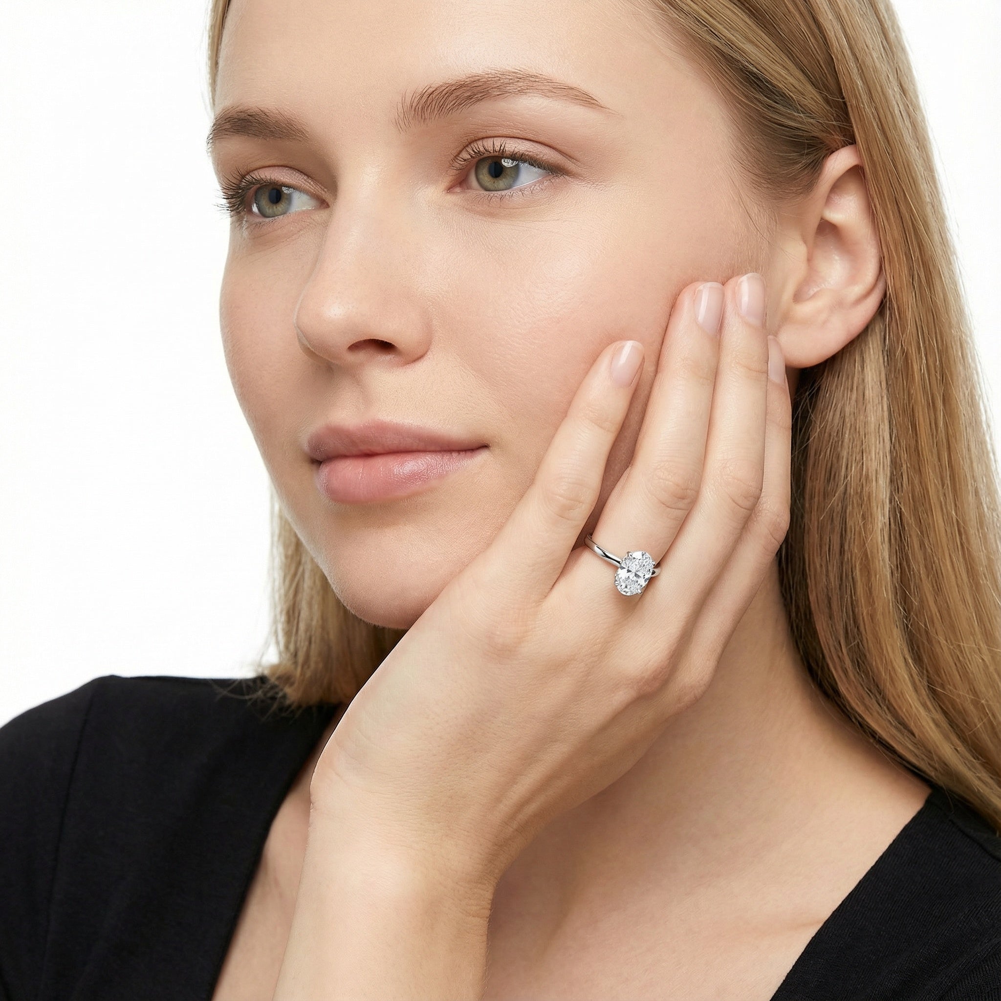 Pure Light 18K White Gold Lab-Grown Diamond Ring