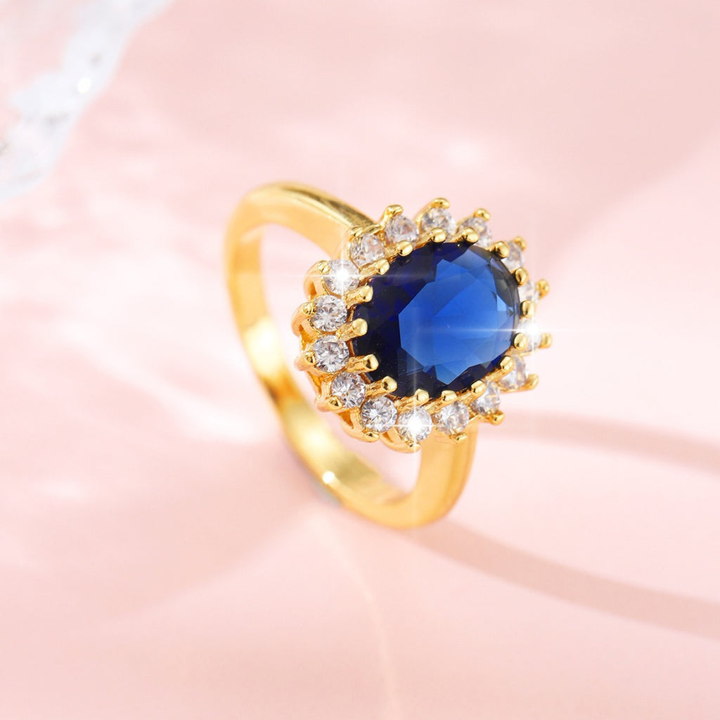 Oval Crystal Halo Ring