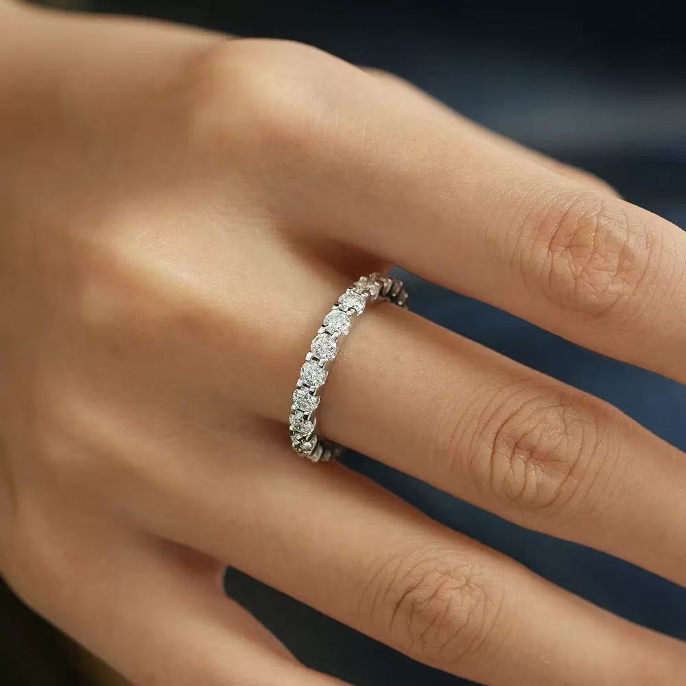 Silver Rhinestone Eternity Band