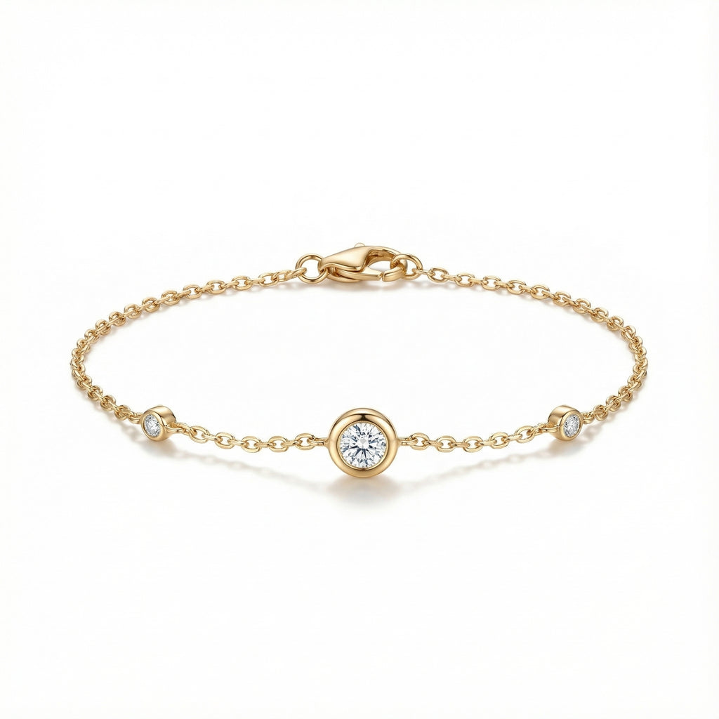 Radiant Light 18K Yellow Gold Lab-Grown Diamond Bracelet