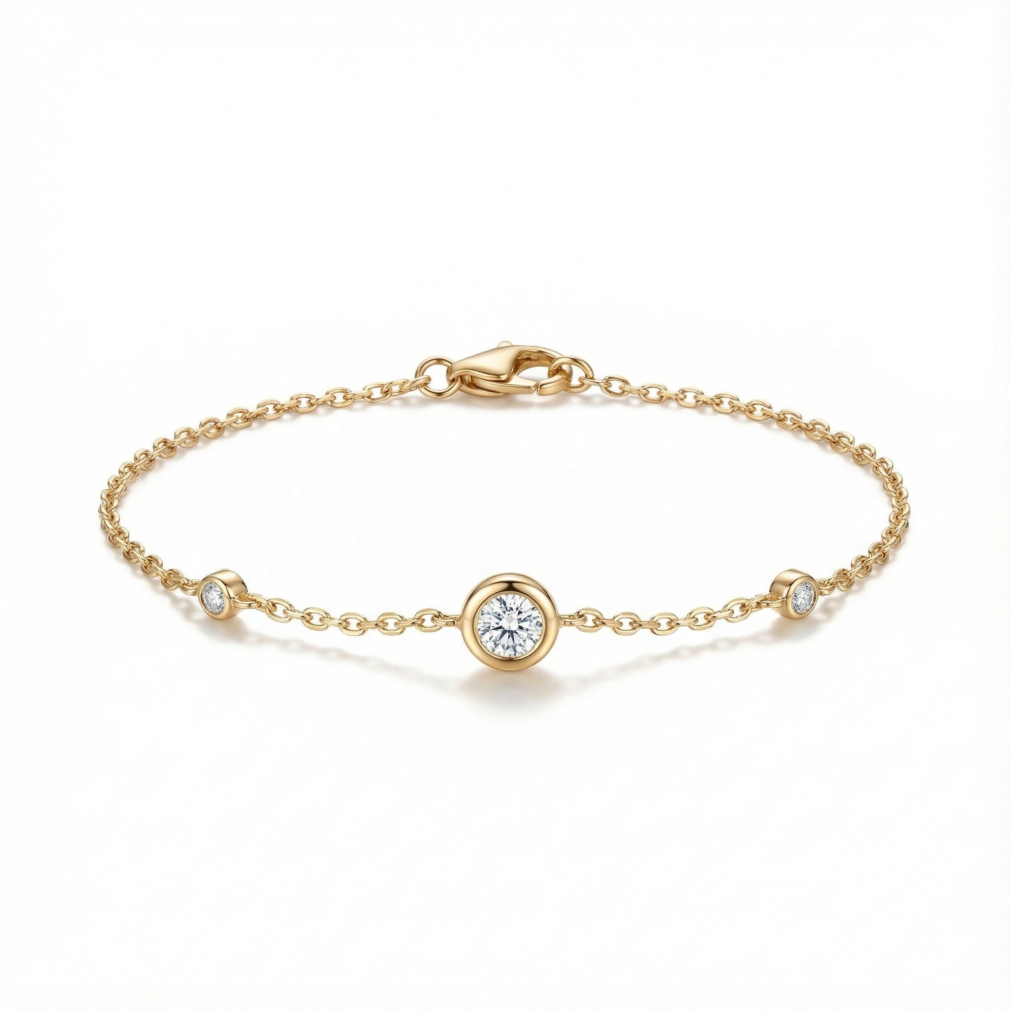 Radiant Light 18K Yellow Gold Lab-Grown Diamond Bracelet