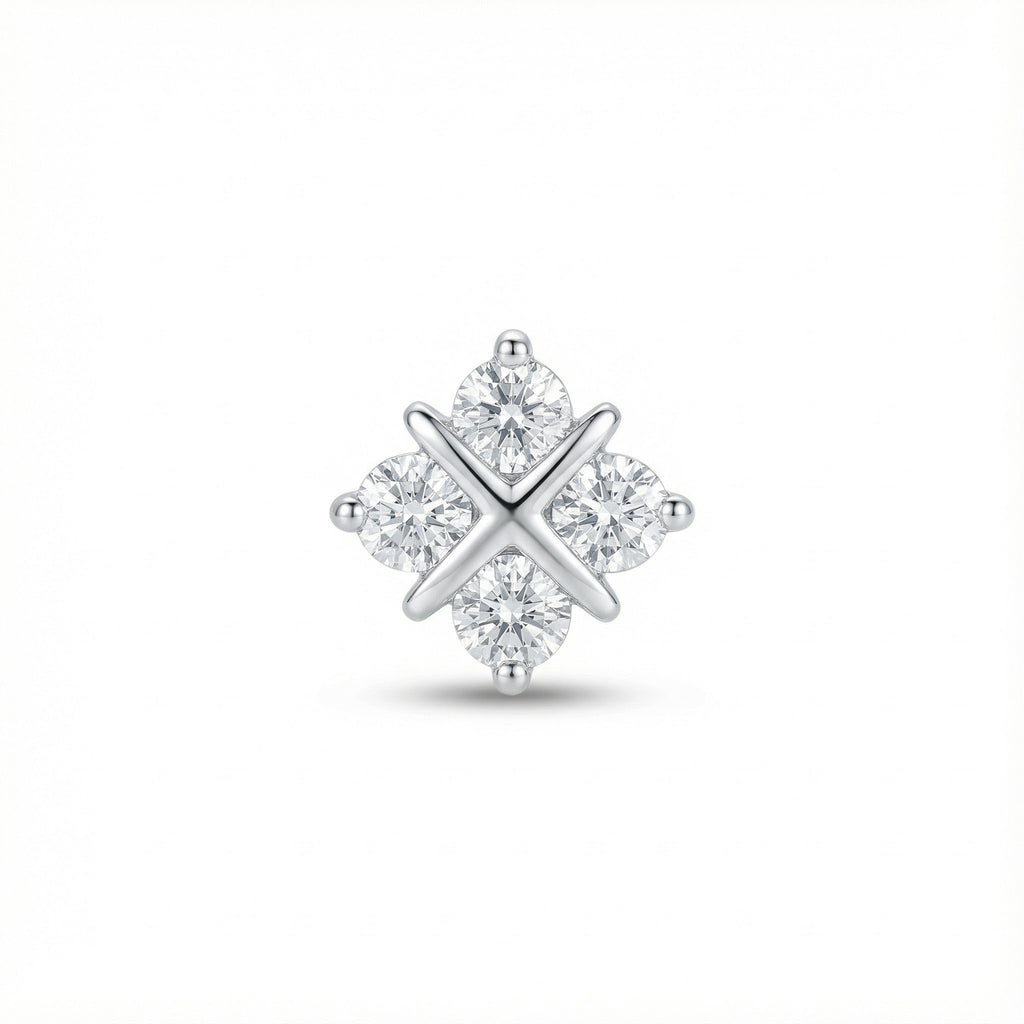 Star Blossom PT950 Platinum Lab-Grown Diamond Earrings