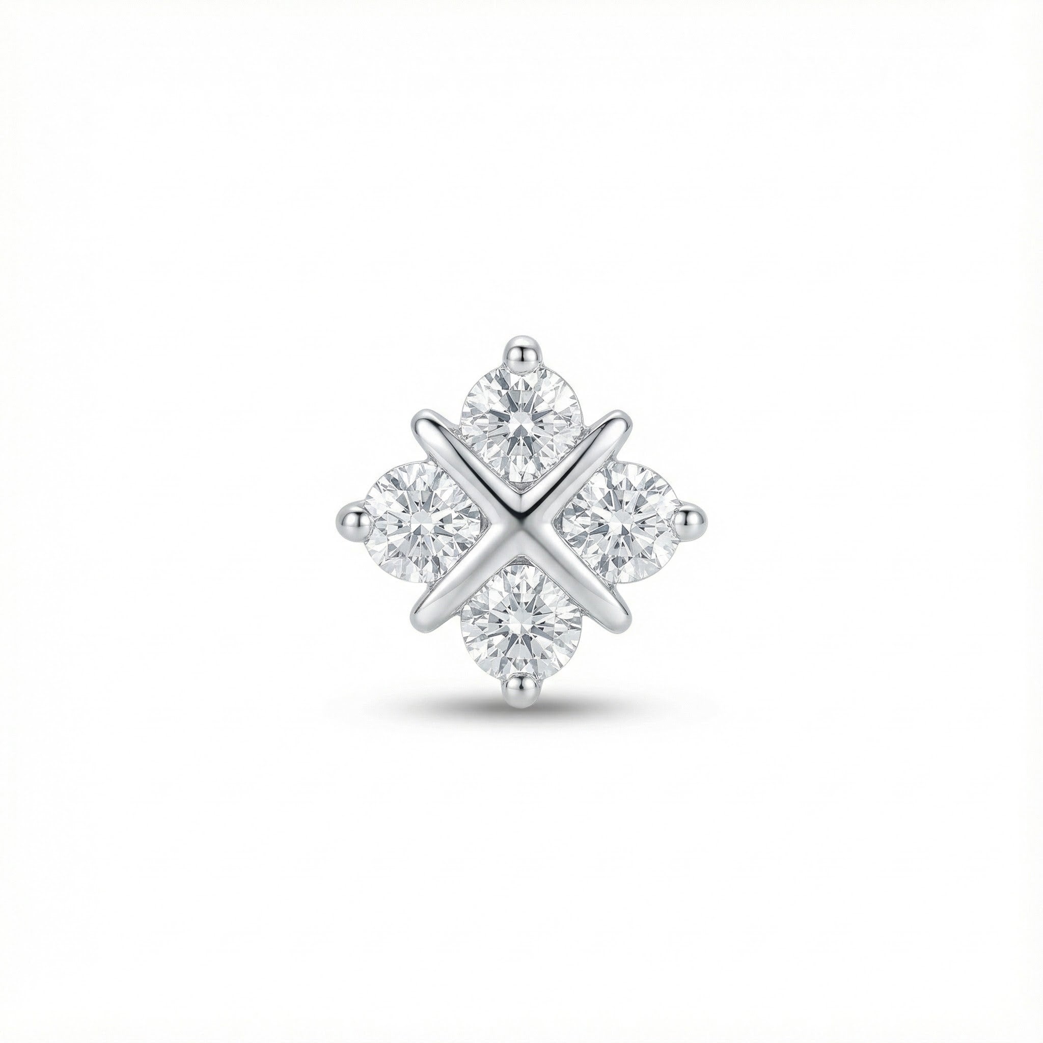 Star Blossom PT950 Platinum Lab-Grown Diamond Earrings