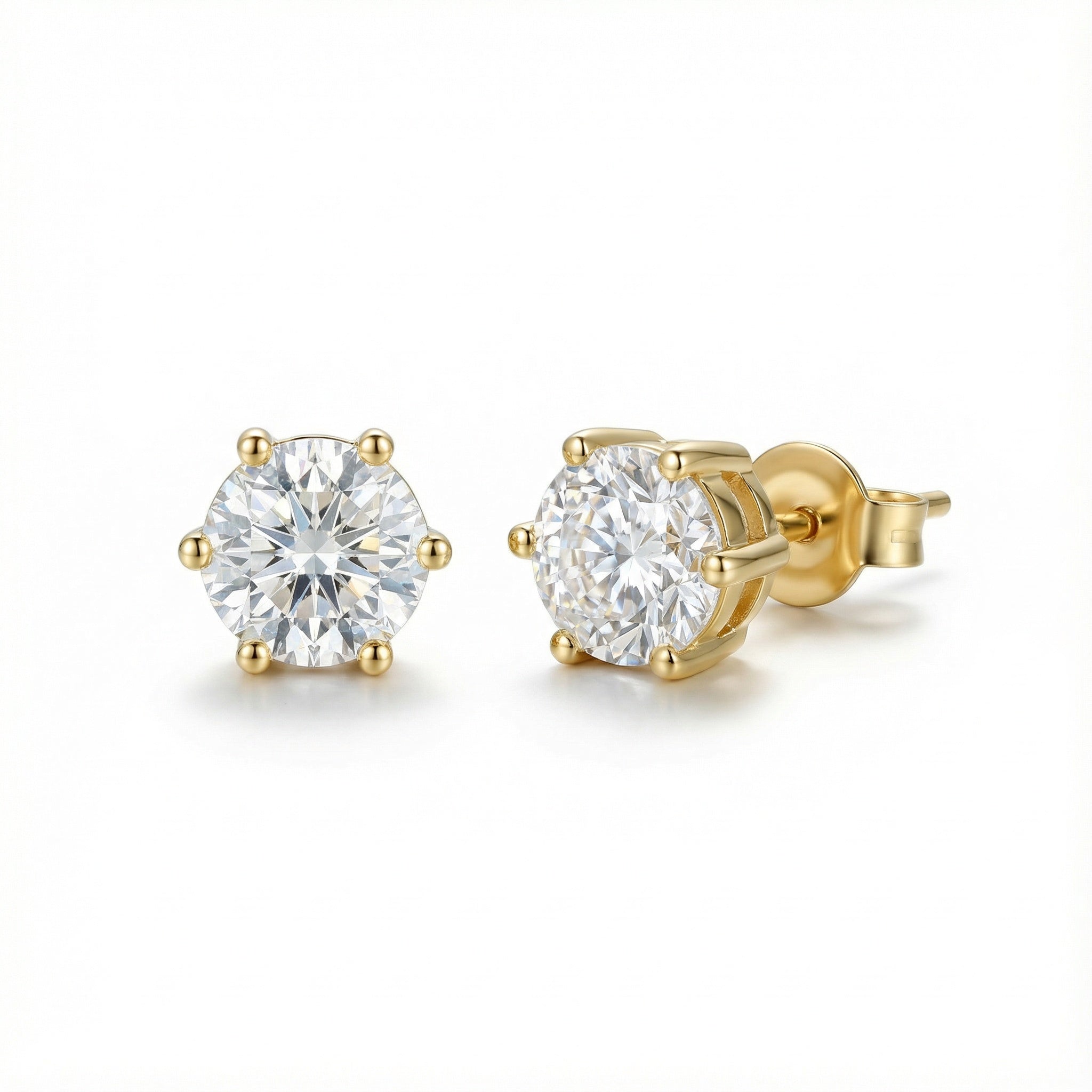 Twin Radiance 18K Yellow Gold Lab-Grown Diamond Stud Earrings