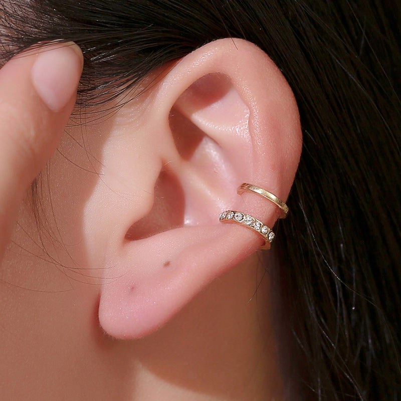 Crystal Double Hoop Ear Cuff Earrings