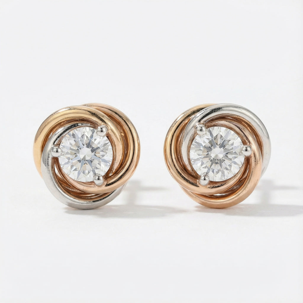 Twin Halo Brilliance 18K Yellow Gold Lab-Grown Diamond Earrings