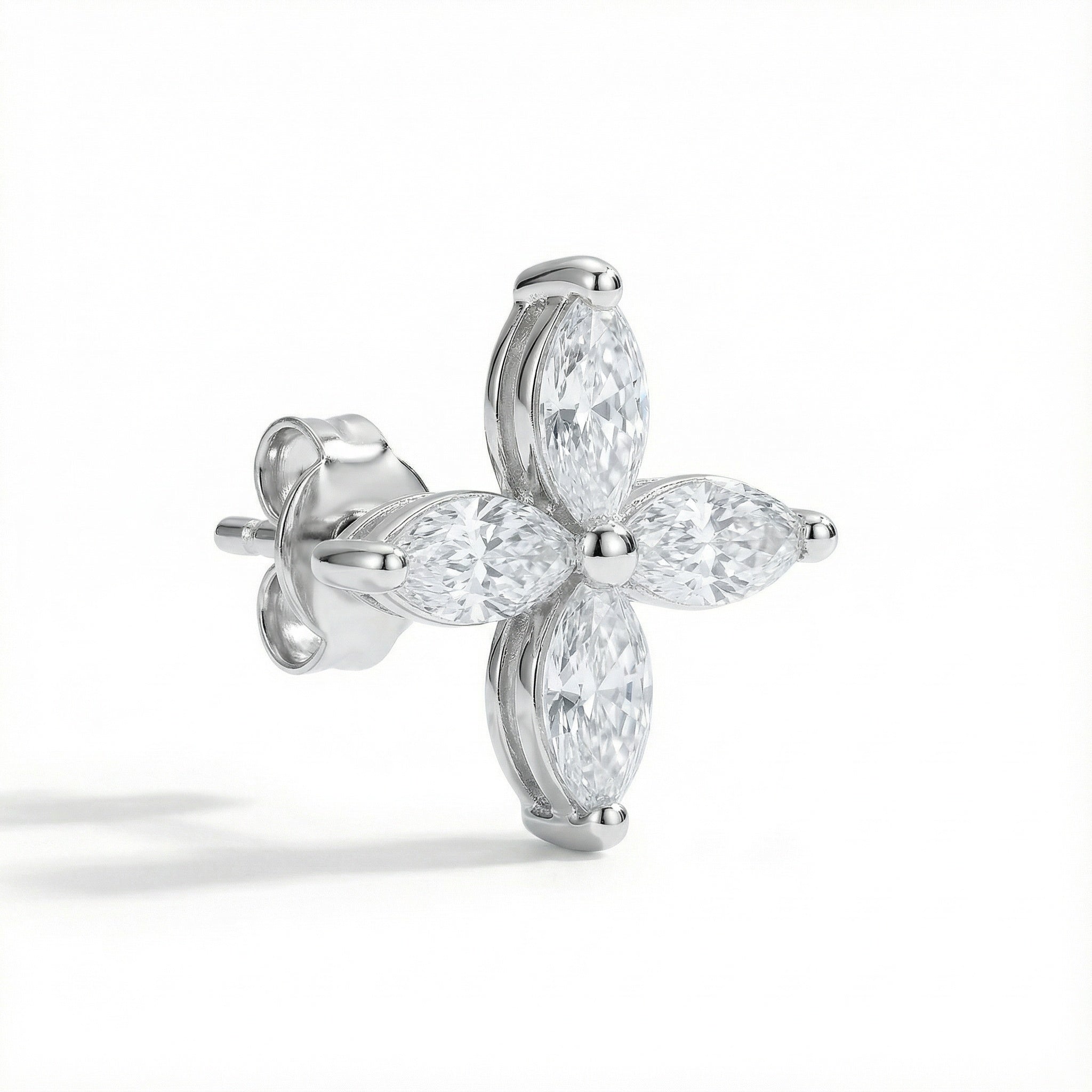 Star Blossom Pt950 Platinum Lab-Grown Diamond Stud Earrings