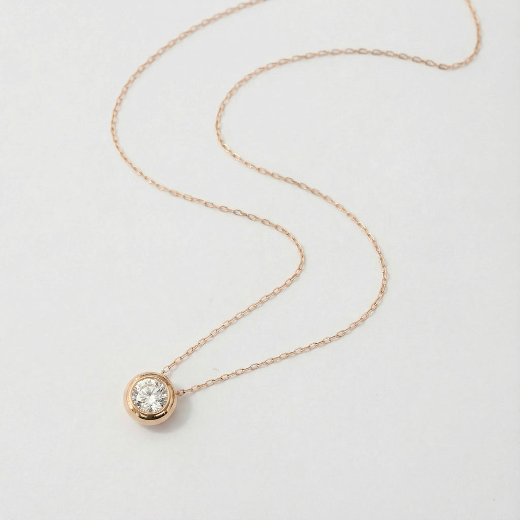 Radiant Round Dance 18K Rose Gold Lab-Grown Diamond Necklace
