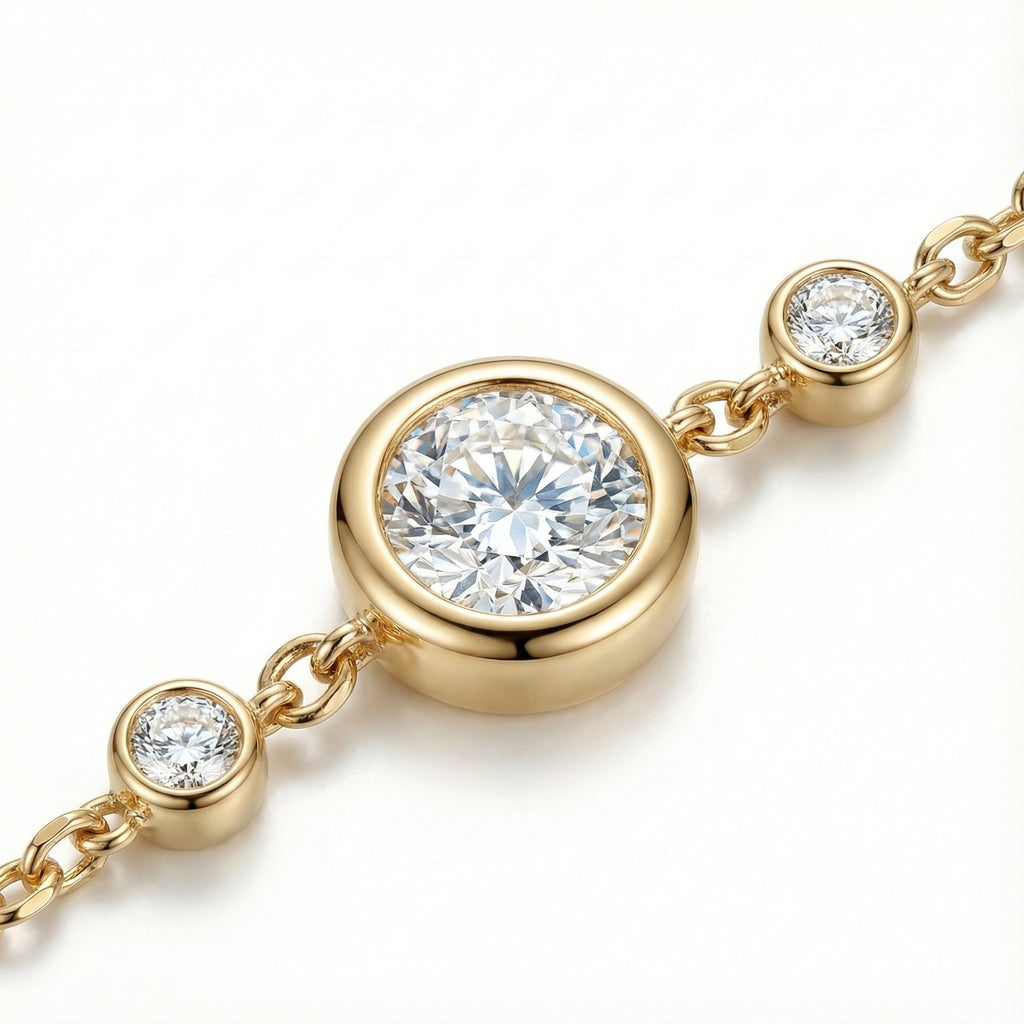 Radiant Light 18K Yellow Gold Lab-Grown Diamond Bracelet
