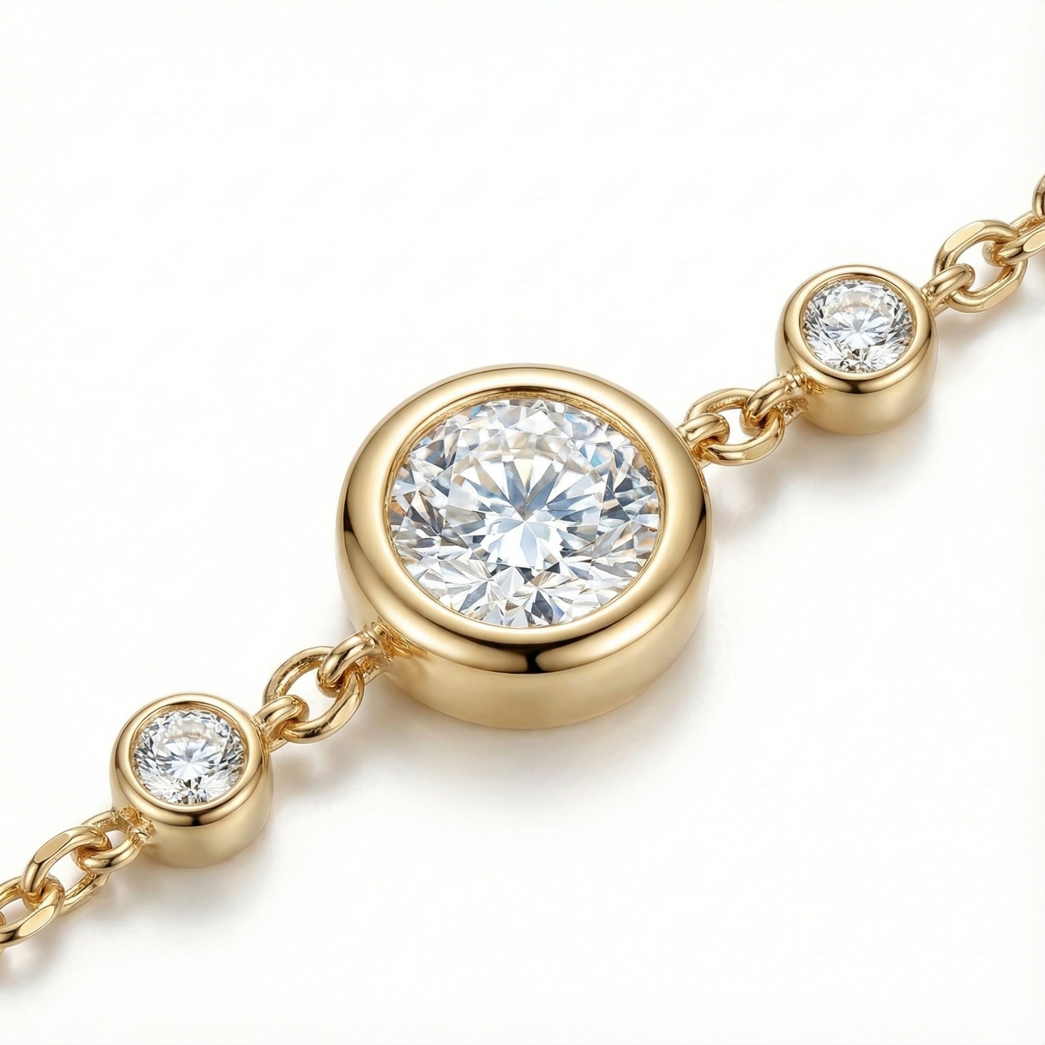 Radiant Light 18K Yellow Gold Lab-Grown Diamond Bracelet