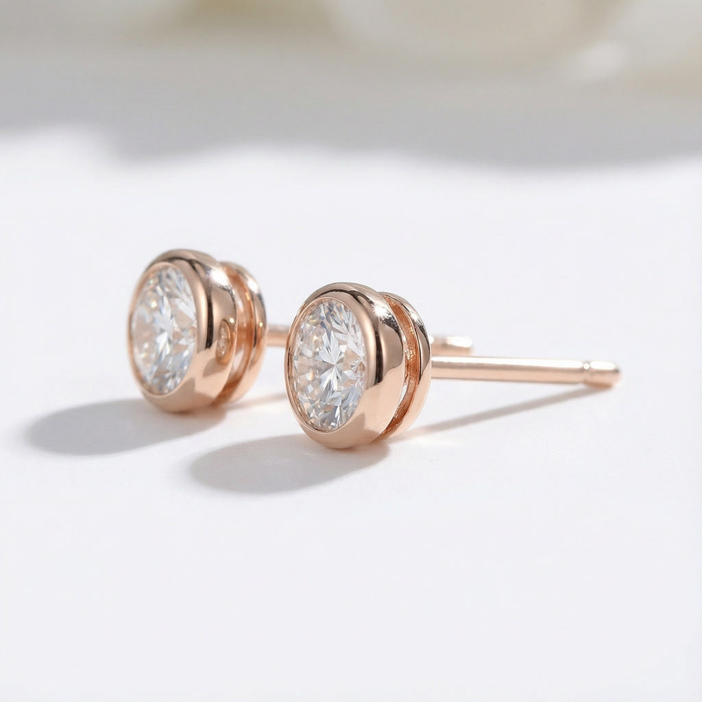 Twin Stars Brilliance 18K Yellow Gold Lab-Grown Diamond Stud Earrings