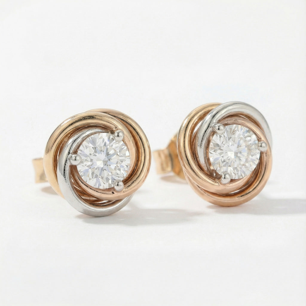 Twin Halo Brilliance 18K Yellow Gold Lab-Grown Diamond Earrings