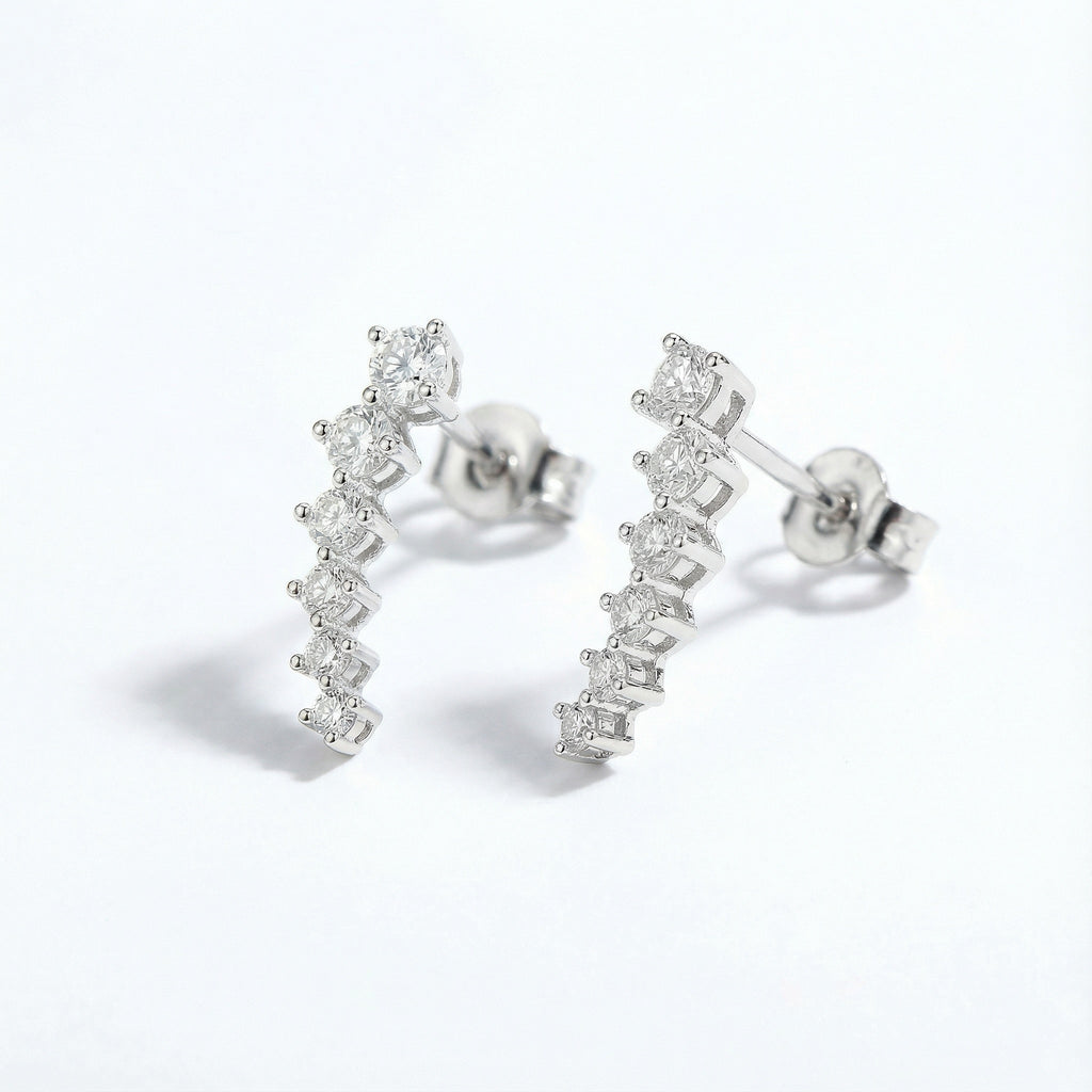 Starry Escalade PT950 Platinum Lab-Grown Diamond Earrings