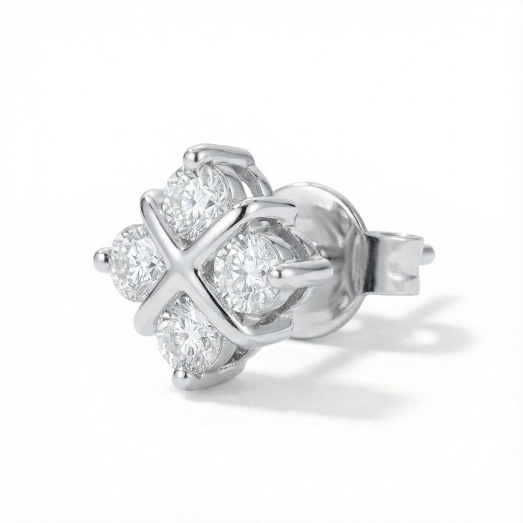 Star Blossom PT950 Platinum Lab-Grown Diamond Earrings