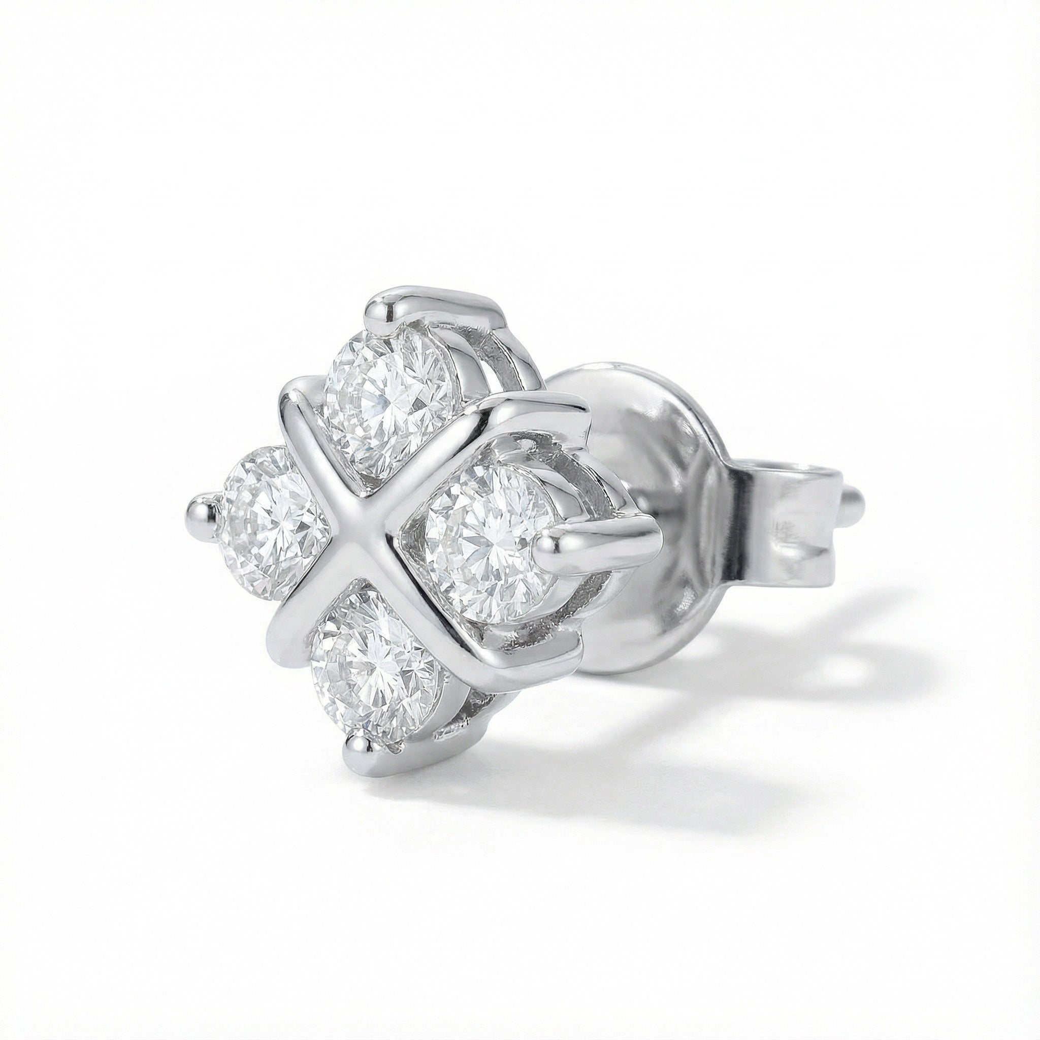 Star Blossom PT950 Platinum Lab-Grown Diamond Earrings