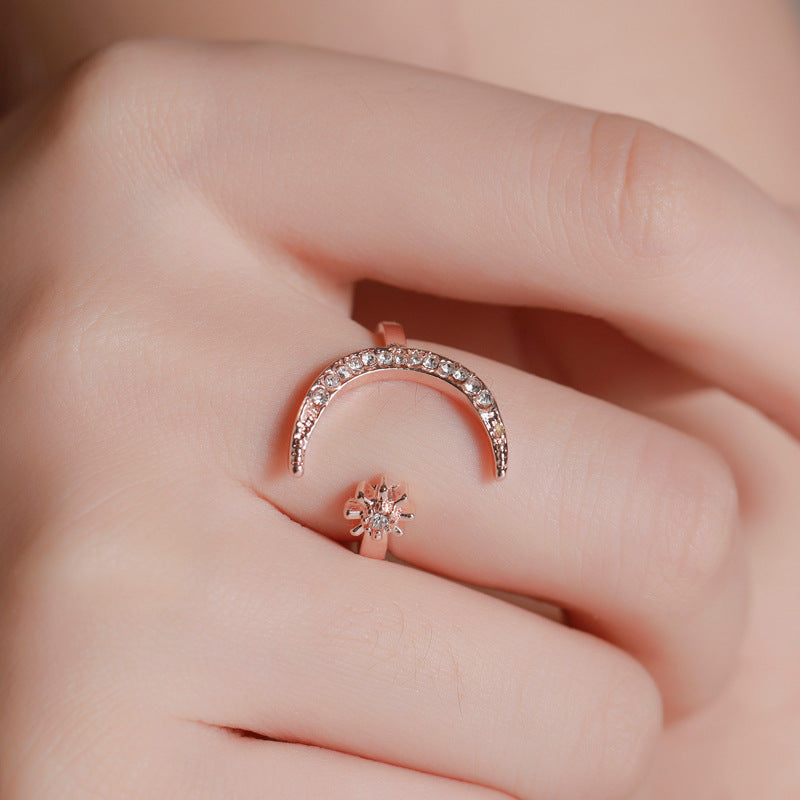 Sparkling Moon Open Ring