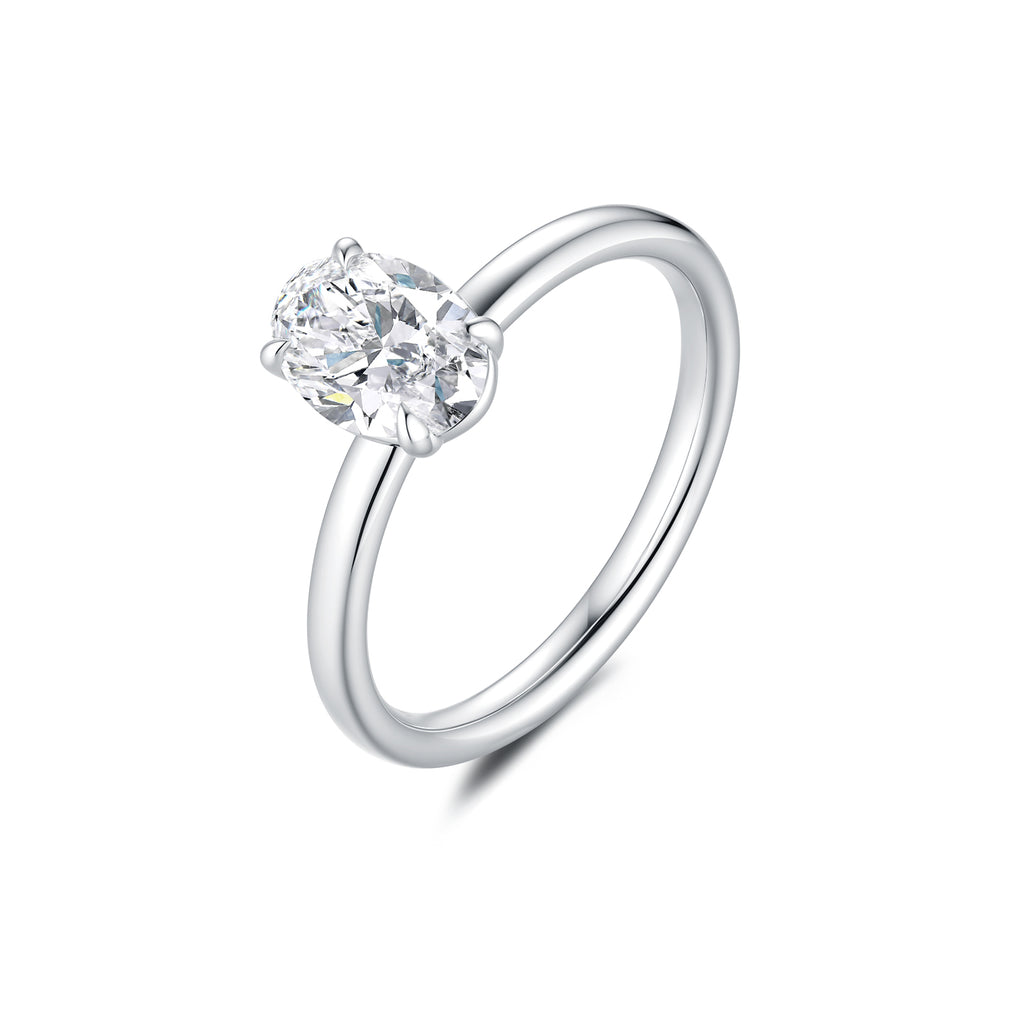 Pure Light 18K White Gold Lab-Grown Diamond Ring