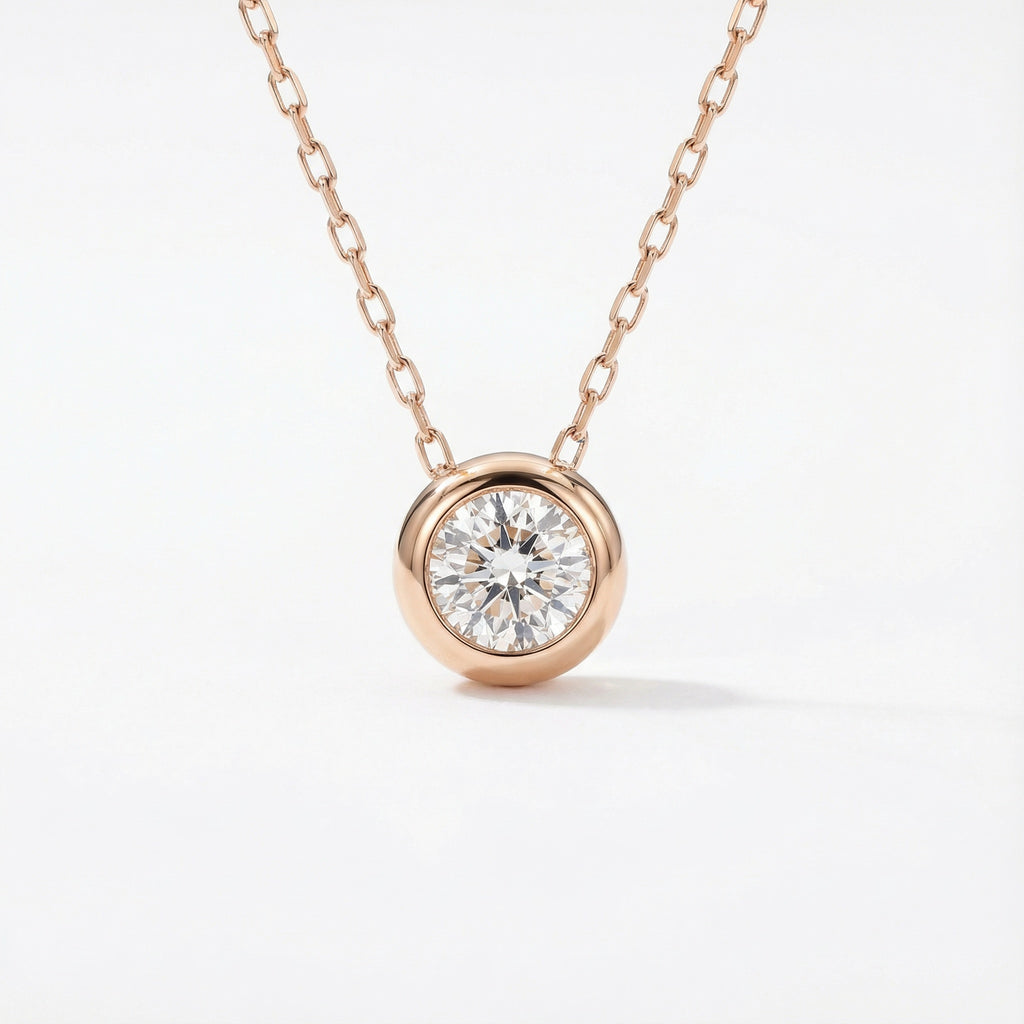 Radiant Round Dance 18K Rose Gold Lab-Grown Diamond Necklace