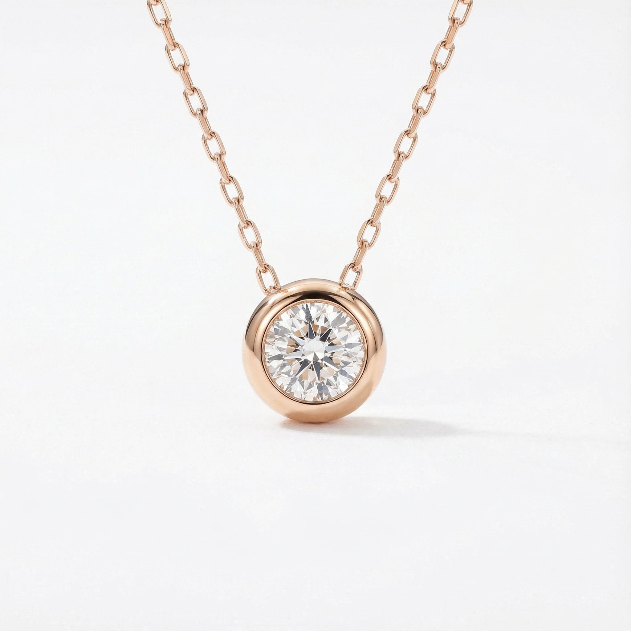 Radiant Round Dance 18K Rose Gold Lab-Grown Diamond Necklace
