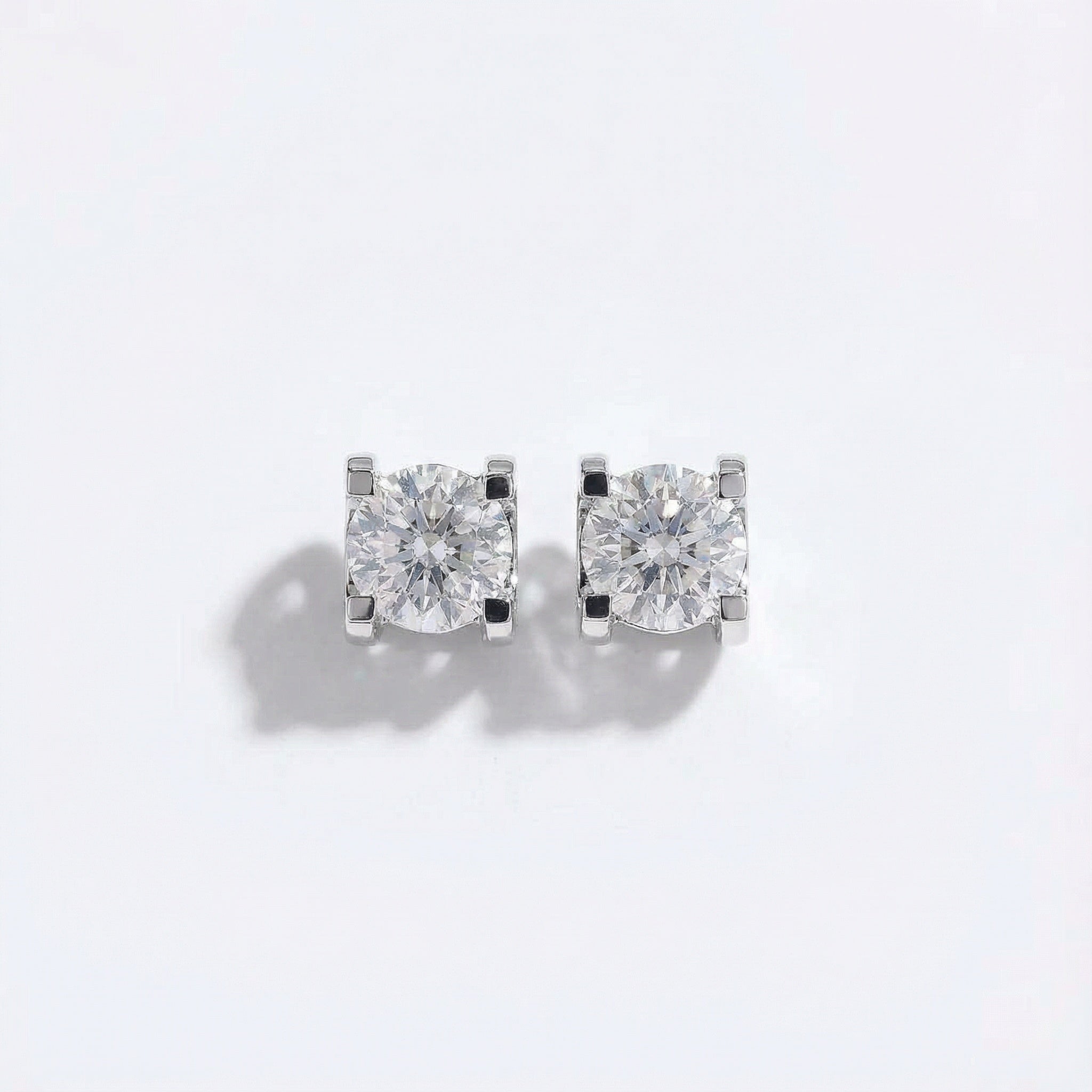 Twin Stars Brilliance 18K White Gold Lab-Grown Diamond Stud Earrings