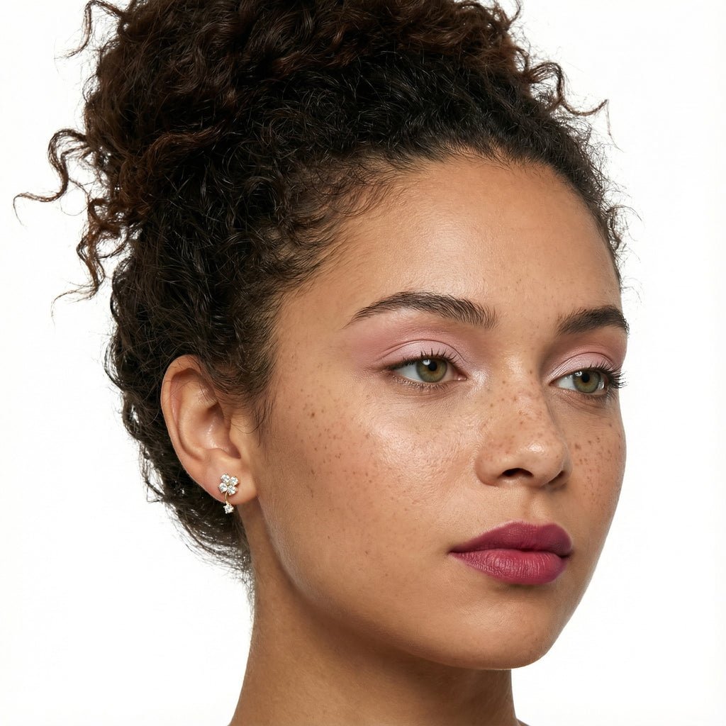 Blossom Brilliance 18K Yellow Gold Lab-Grown Diamond Earrings