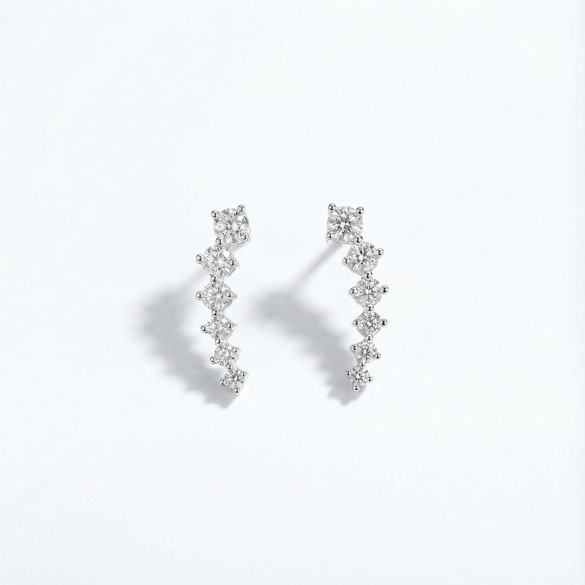 Starry Escalade PT950 Platinum Lab-Grown Diamond Earrings