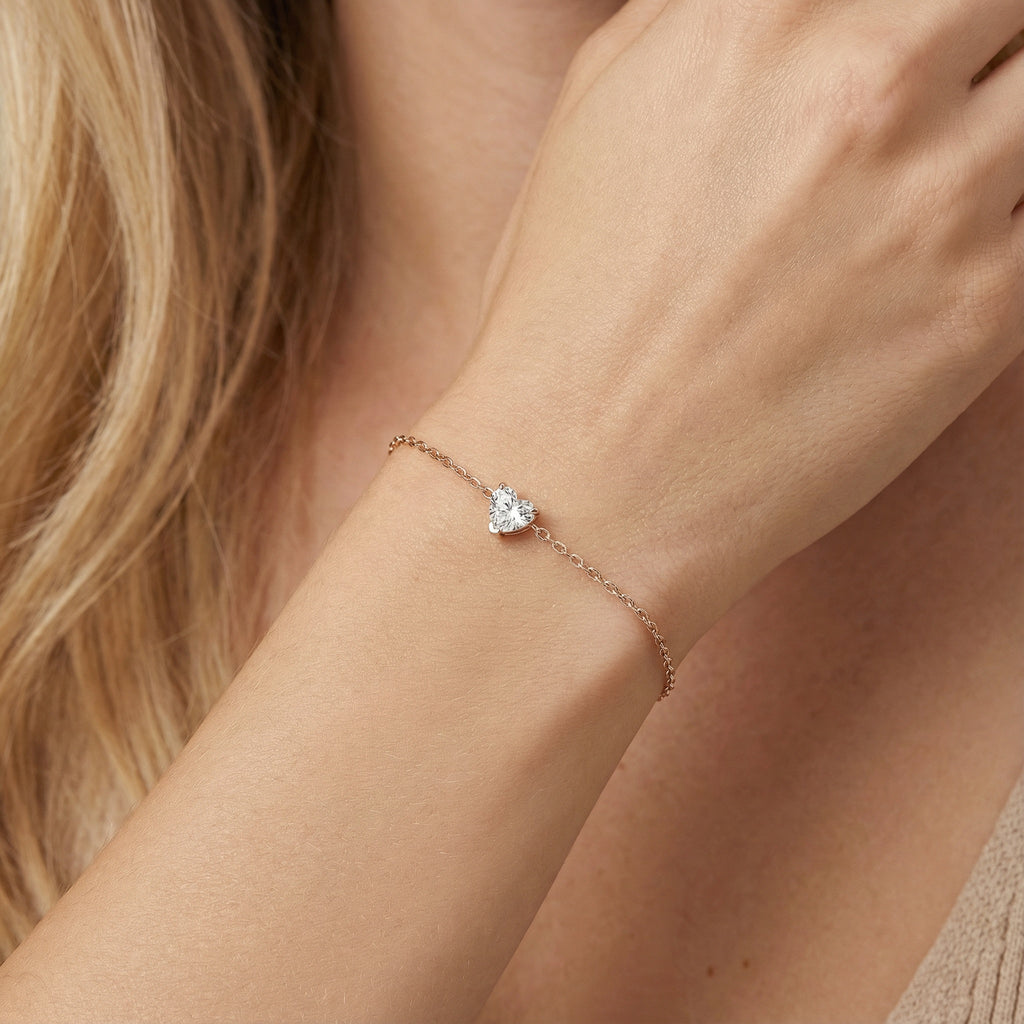 Heart Radiance 18K Yellow Gold Lab-Grown Diamond Bracelet