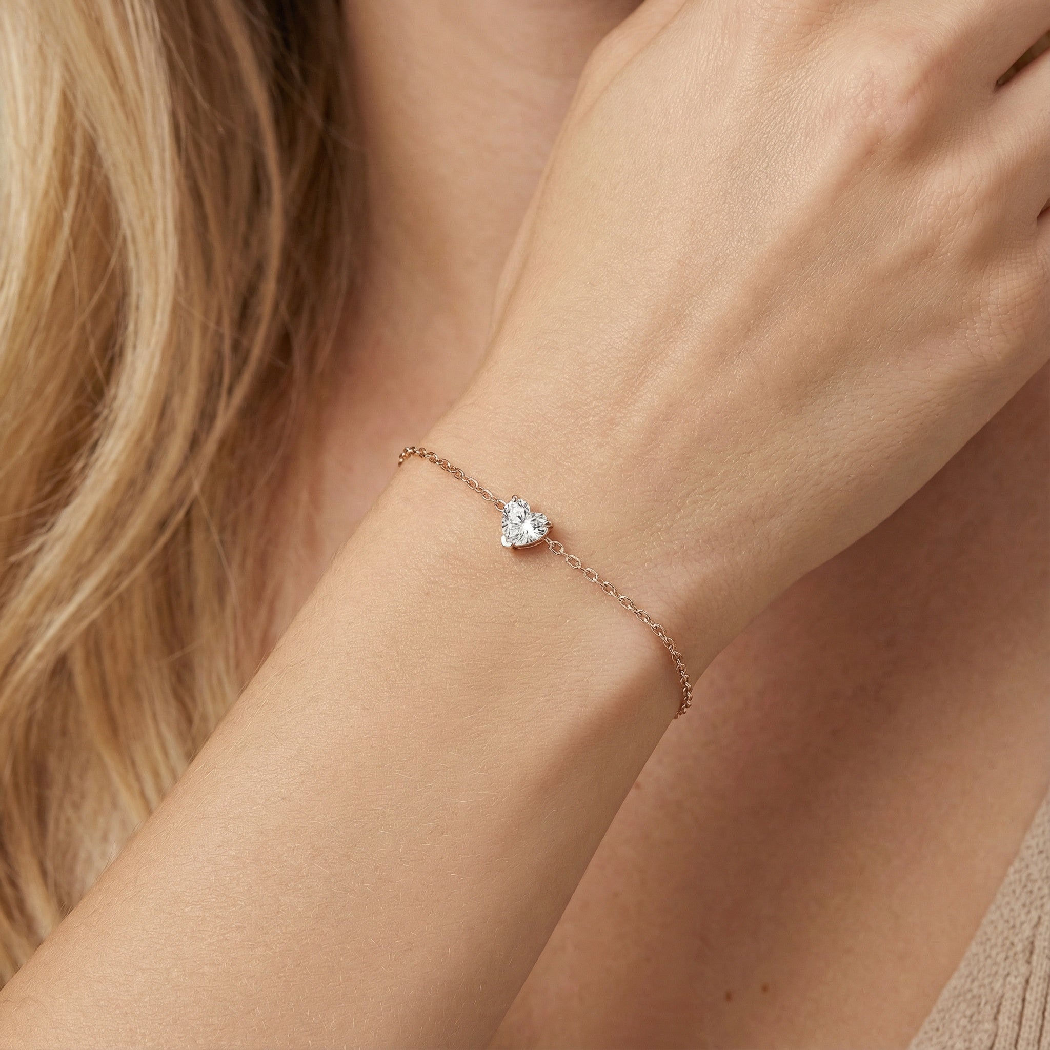 Heart Radiance 18K Yellow Gold Lab-Grown Diamond Bracelet