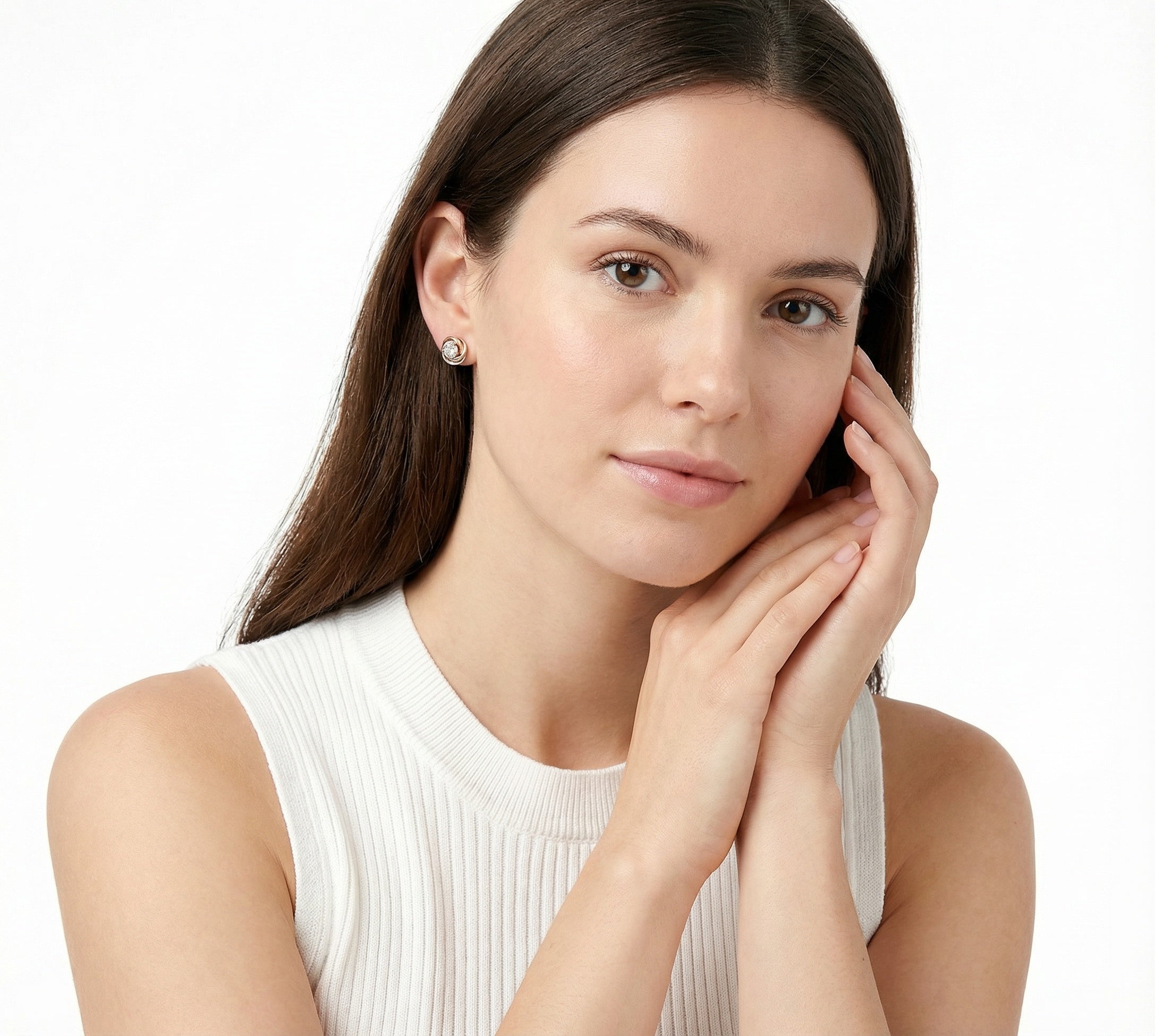 Twin Halo Brilliance 18K Yellow Gold Lab-Grown Diamond Earrings