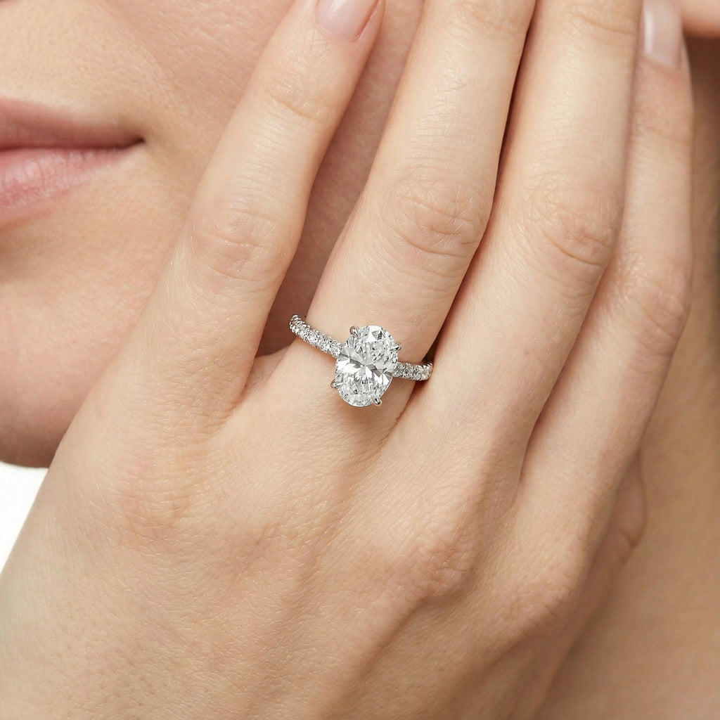 Pure Light 18K White Gold Lab-Grown Diamond Ring