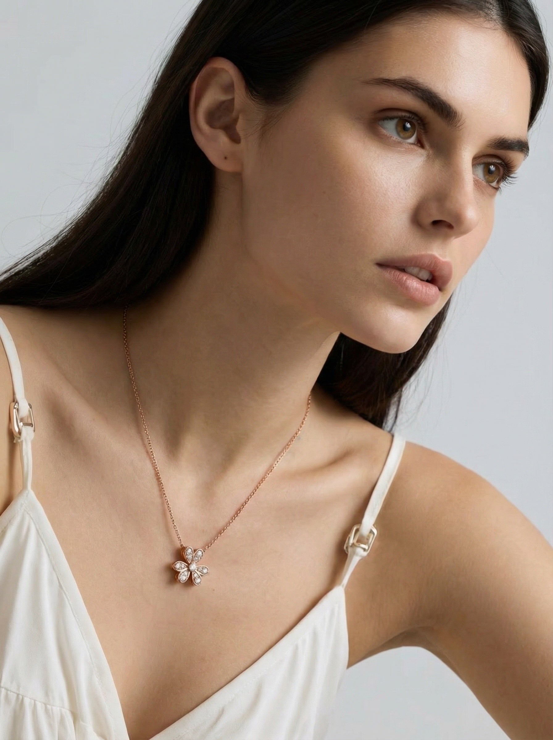 Blooming Blossom 18K Rose Gold Lab-Grown Diamond Necklace