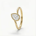 Golden Teardrop 18K Yellow Gold Lab-Grown Diamond Ring