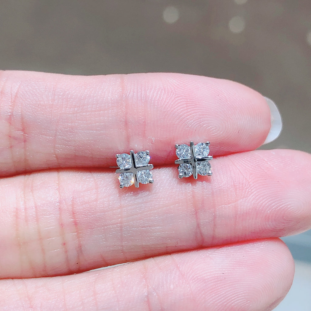 Star Blossom PT950 Platinum Lab-Grown Diamond Earrings