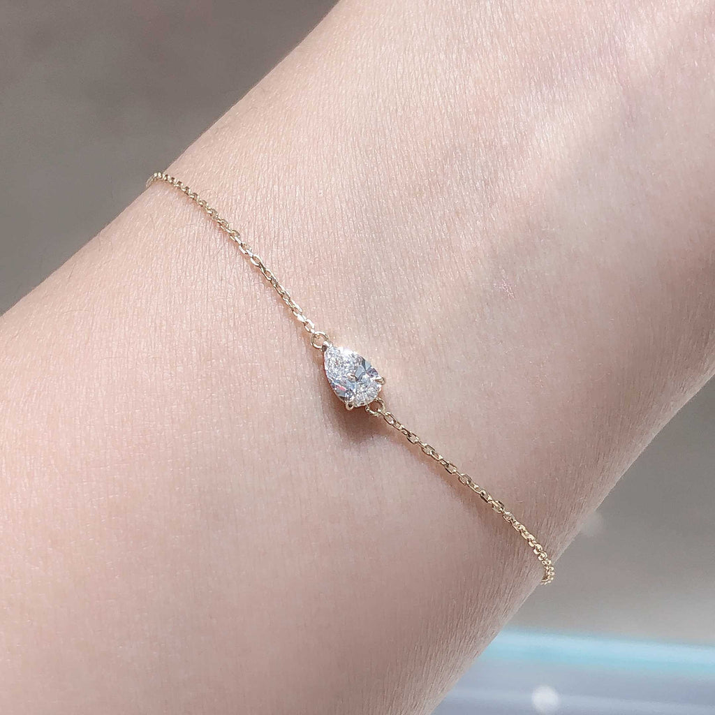 Pear Radiance PT950 Platinum Lab-Grown Diamond Bracelet
