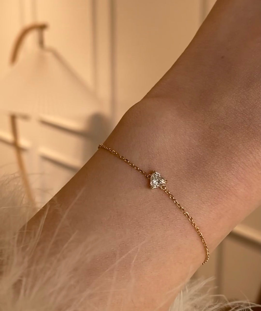 Heart Radiance 18K Yellow Gold Lab-Grown Diamond Bracelet