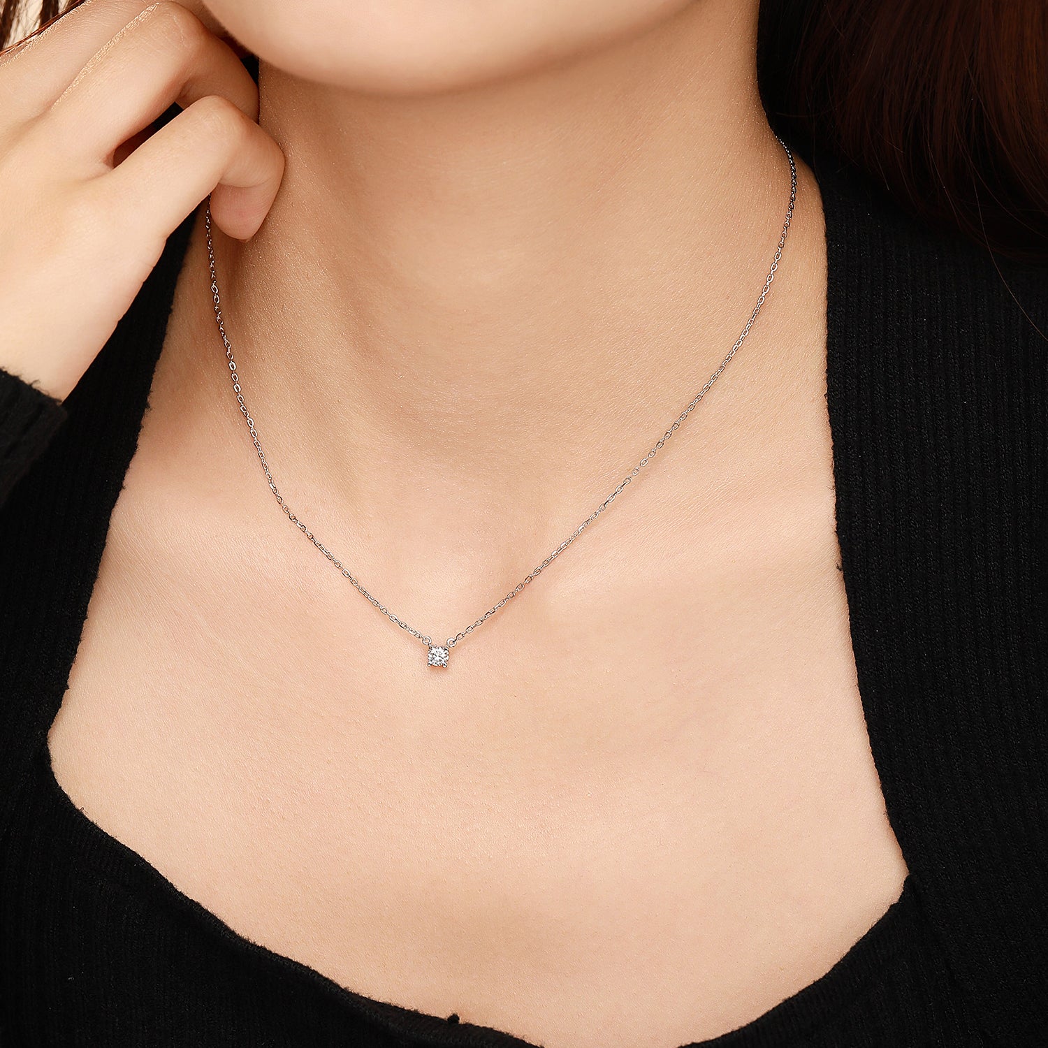 Radiant Heart S925 Silver White Diamond Pendant Necklace