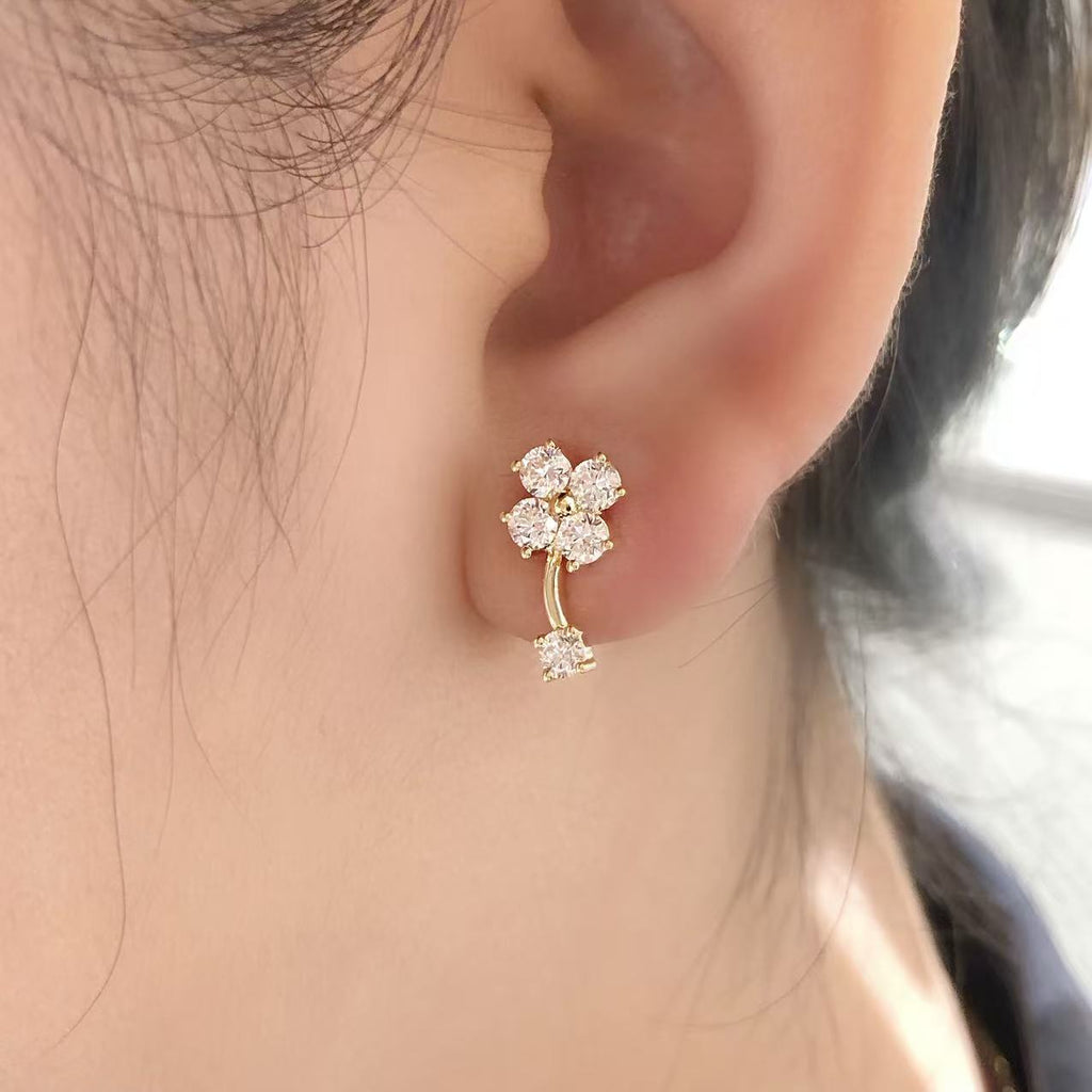 Blossom Brilliance 18K Yellow Gold Lab-Grown Diamond Earrings